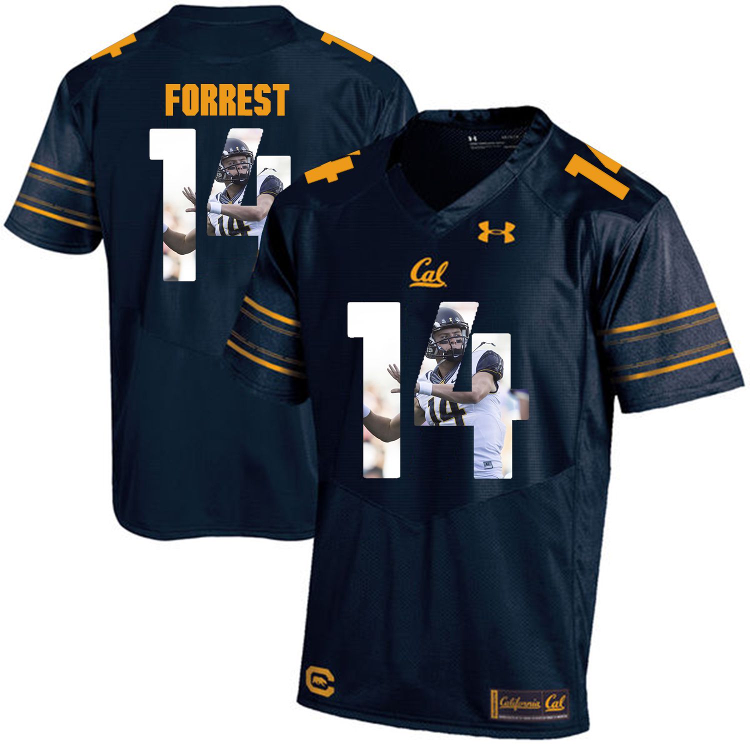 Men California Golden Bears #14 Chase Forrest Dark blue Customized NCAA Jerseys1->customized ncaa jersey->Custom Jersey